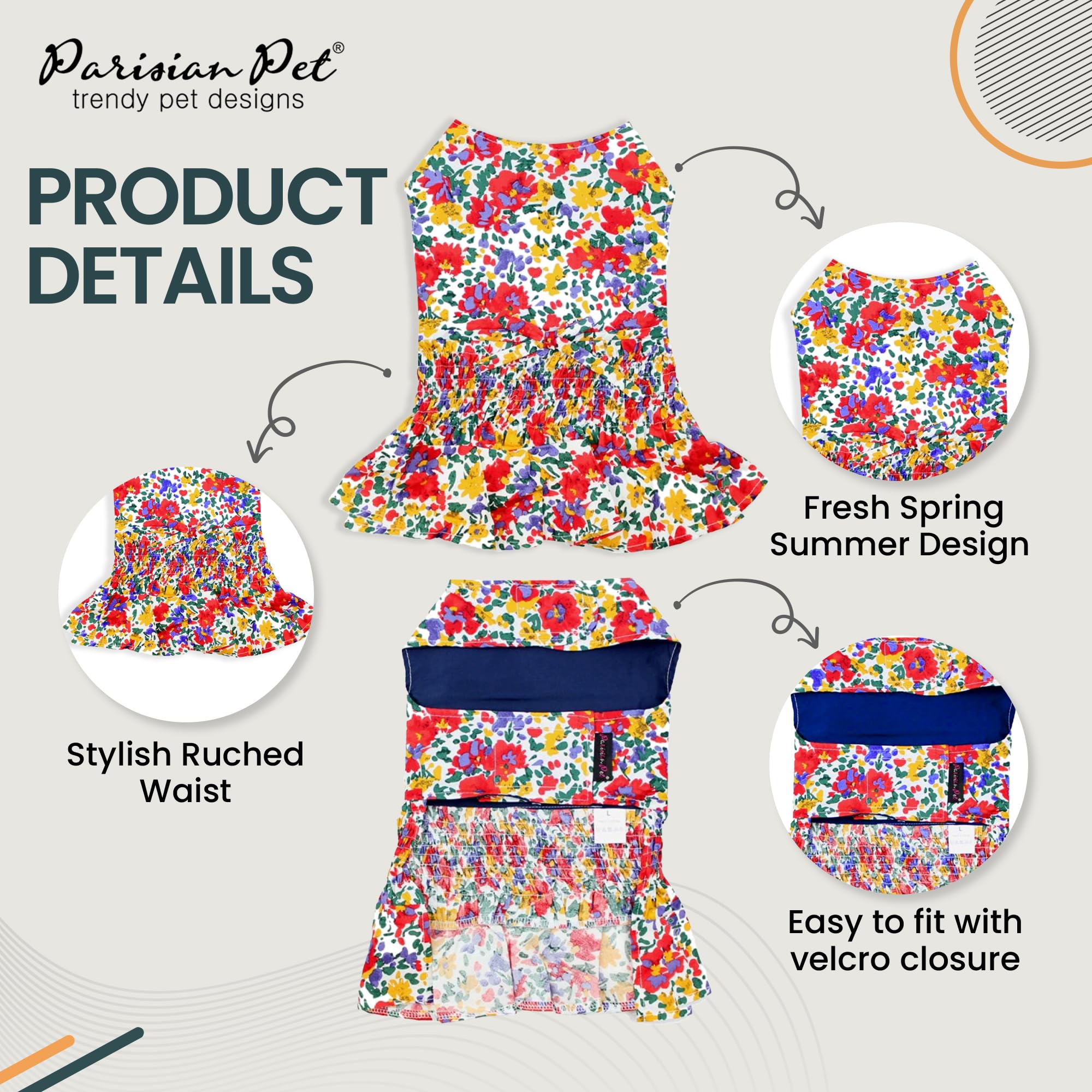 Vestido Parisian Pet con correas mágicas, facilita ponérselo.