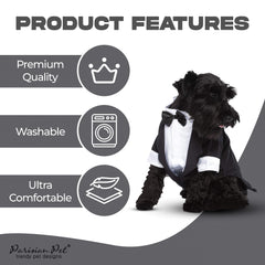 Frente con botones del traje, fácil vestir sin velcro para Parisian Pet