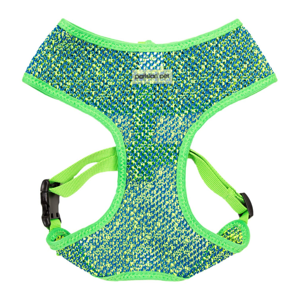 Arnés Parisian Pet con malla aireada azul-verde para paseos diarios