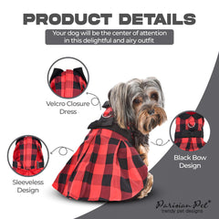 Tiras mágicas con cierre de gancho y bucle en el vestido Parisian Pet.