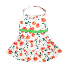 Vestido floral Parisian Pet con amapola roja, vista frontal para veraniega elegancia.