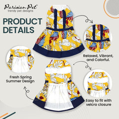 Vestido Parisian Pet con cierres Velcro mágicos para vestir rápido.