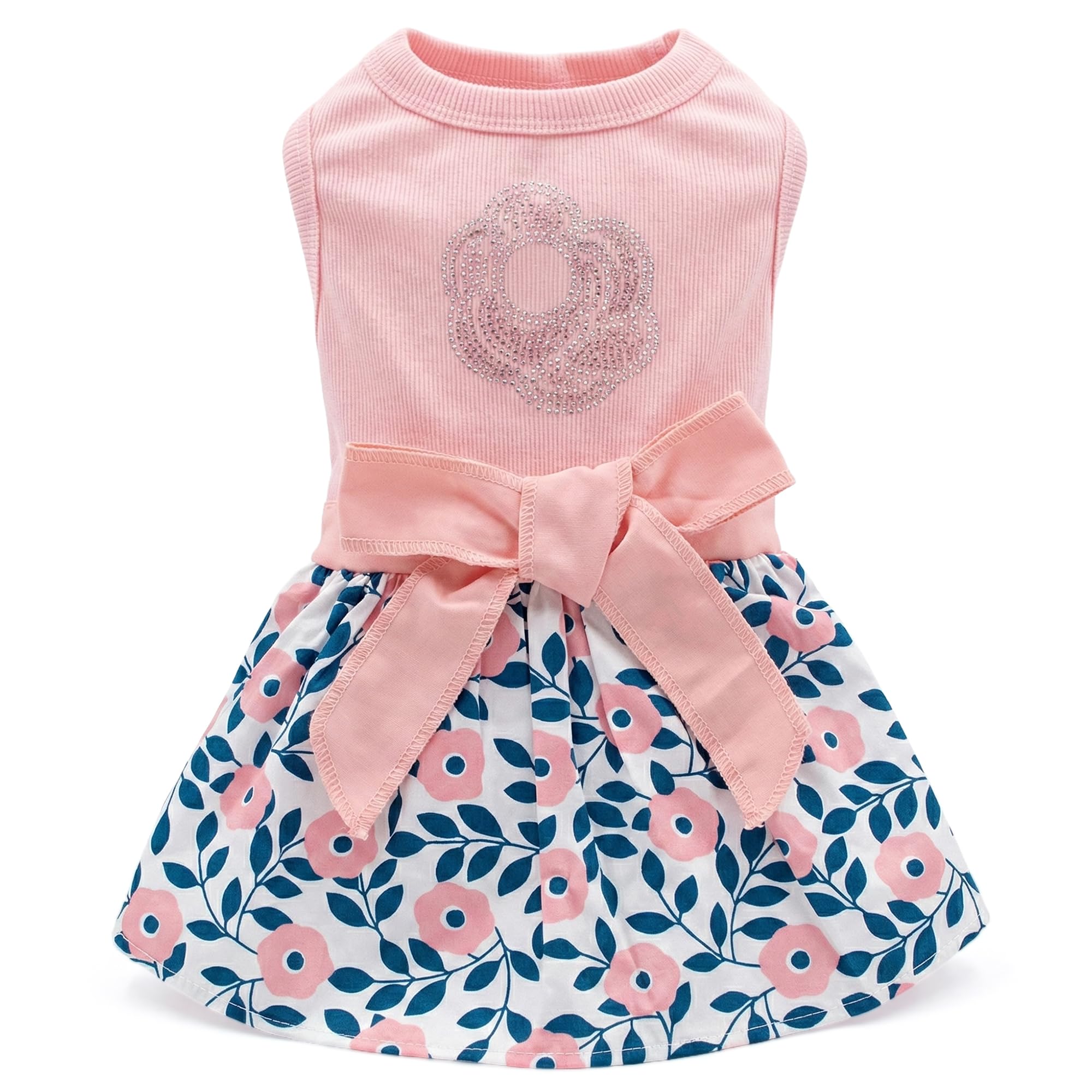 Vestido Parisian Pet para perro con flor de cerezo, ideal para salidas elegantes.
