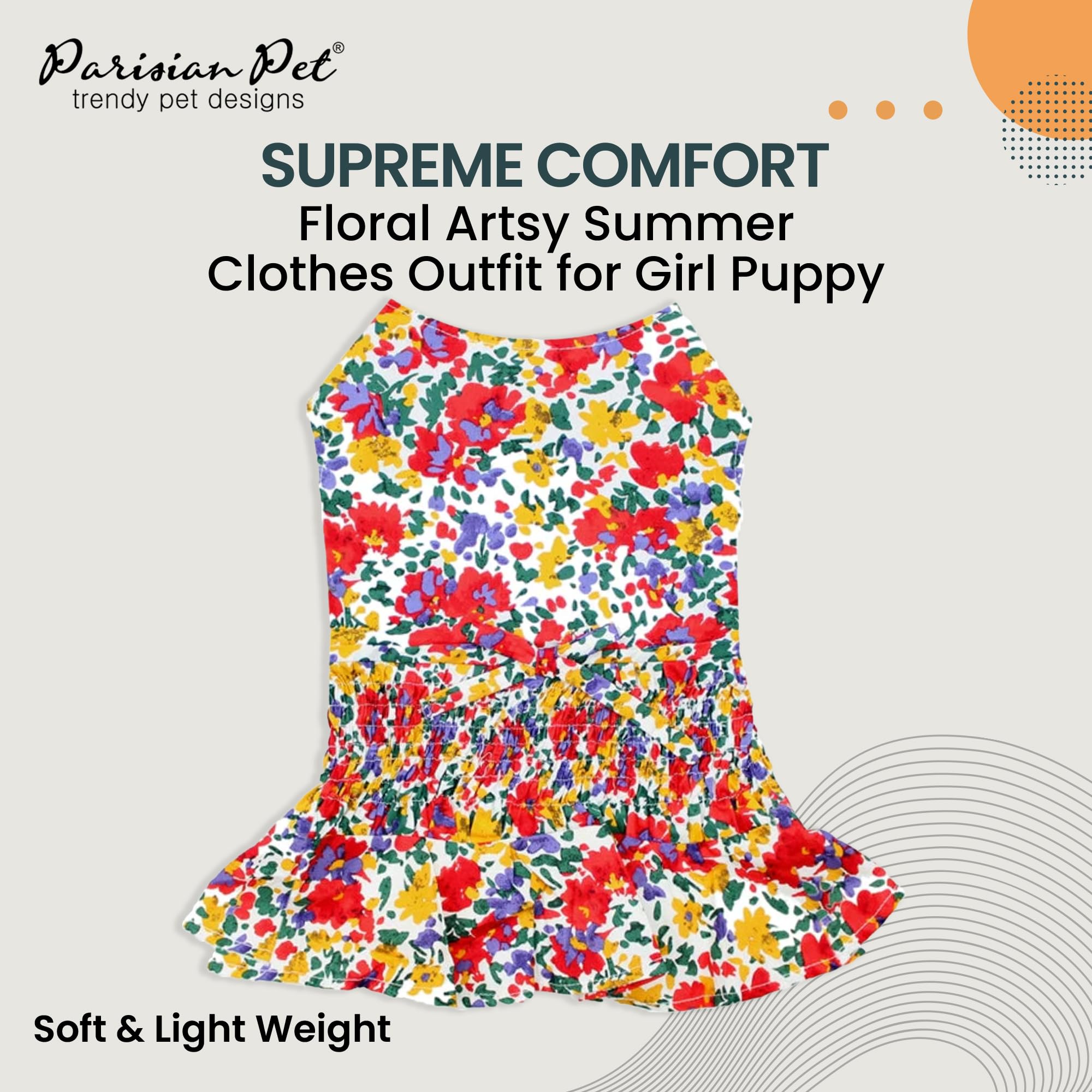 Vestido Parisian Pet con estampado floral y tejido transpirable para verano.