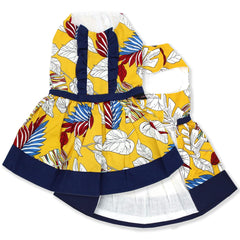 Vestido veraniego Parisian Pet para perro con hojas; estilo vibrante para paseos.