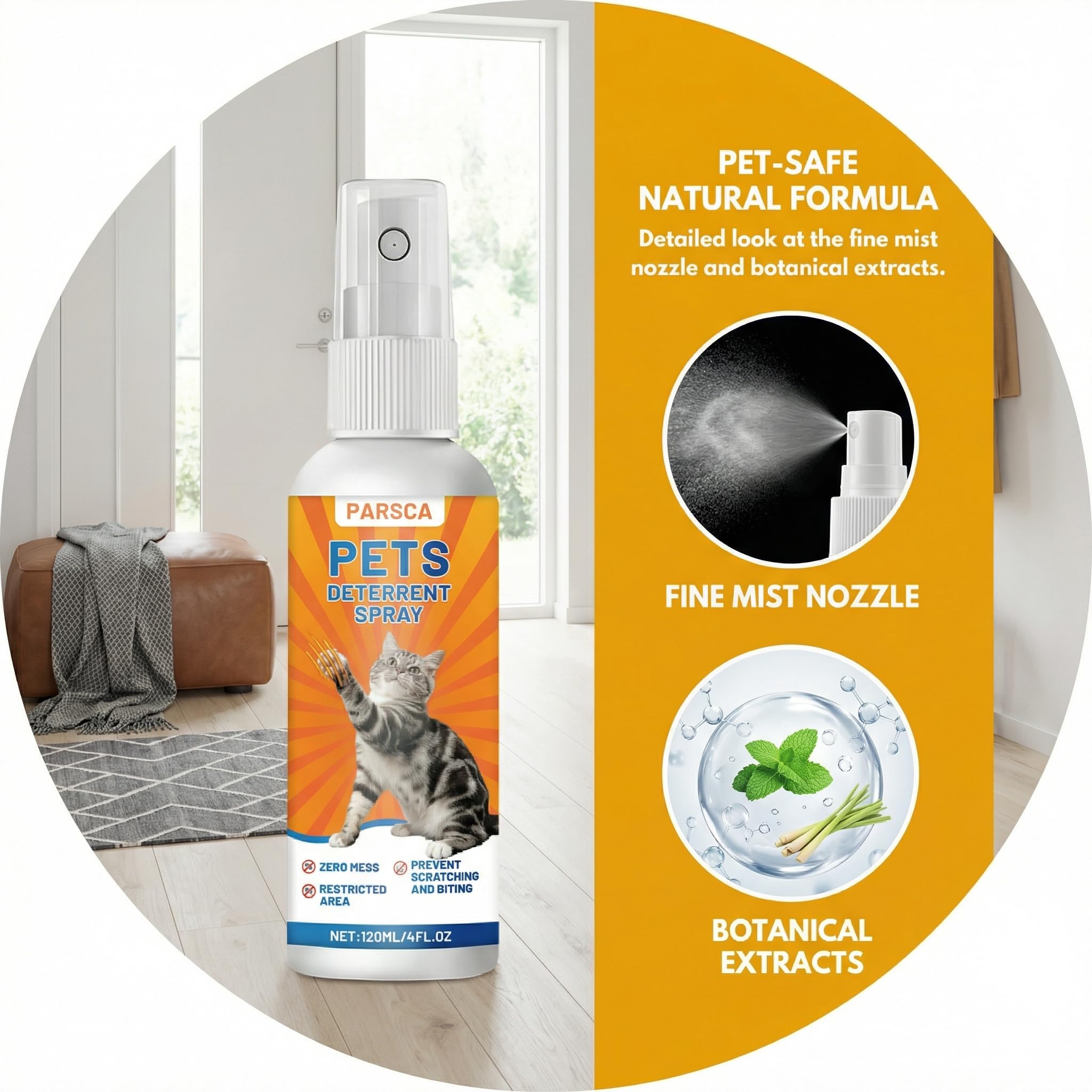 Parsca sabor amargo natural, disuade masticación en objetos del hogar.