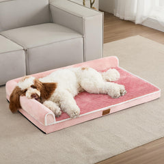 Patas Lague cama ortopédica XL, vista lateral, bordes de espuma para cuello y cabeza.