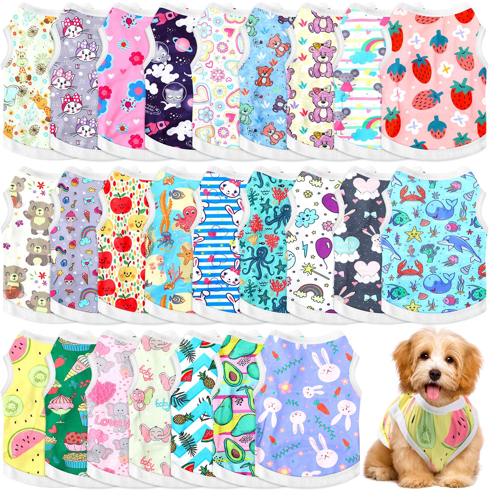 Paterr camisetas para perros con estampados de frutas, ideales para el verano