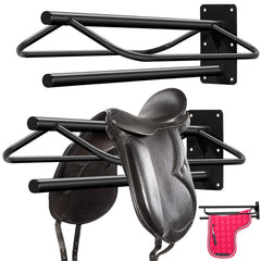 Paterr soporte pared montura con barra negra, ordena y ventila monturas.