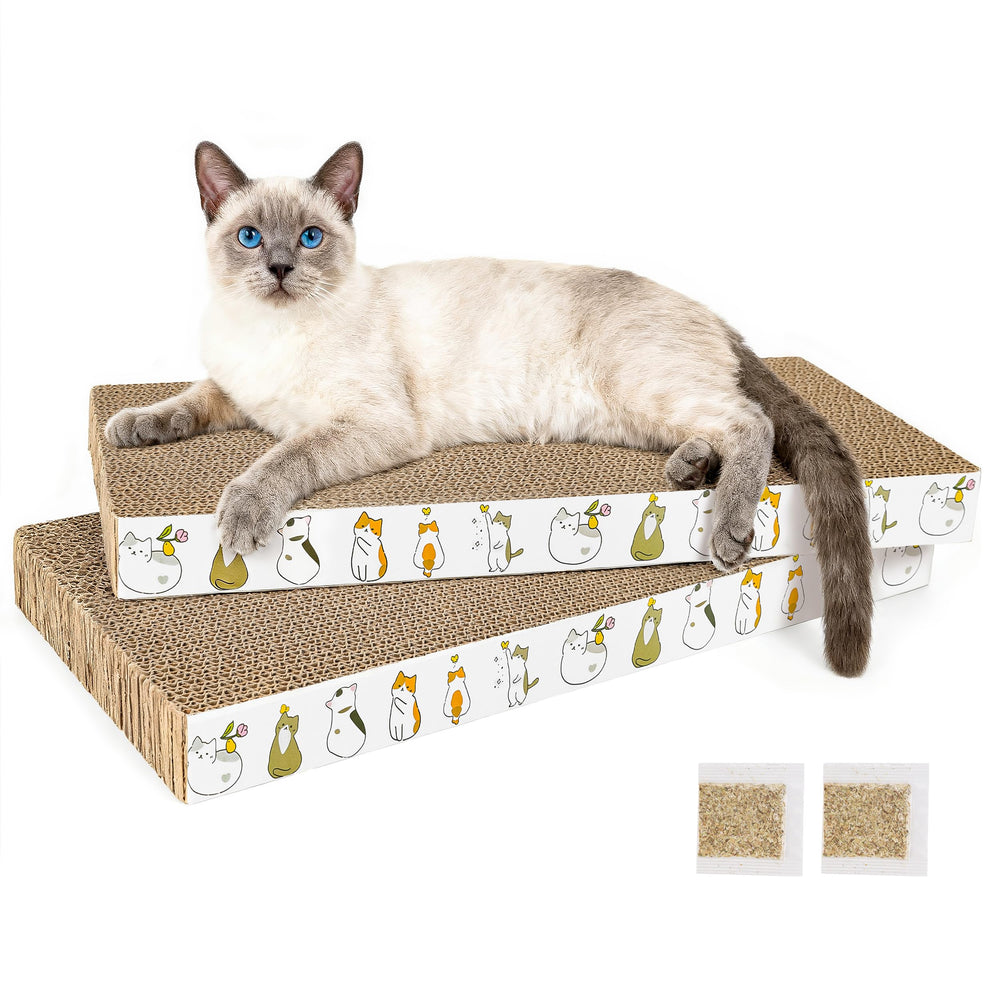 PatiencET rascador de gato horizontal doble, perfecto para estirar y rascar sin dañar muebles.