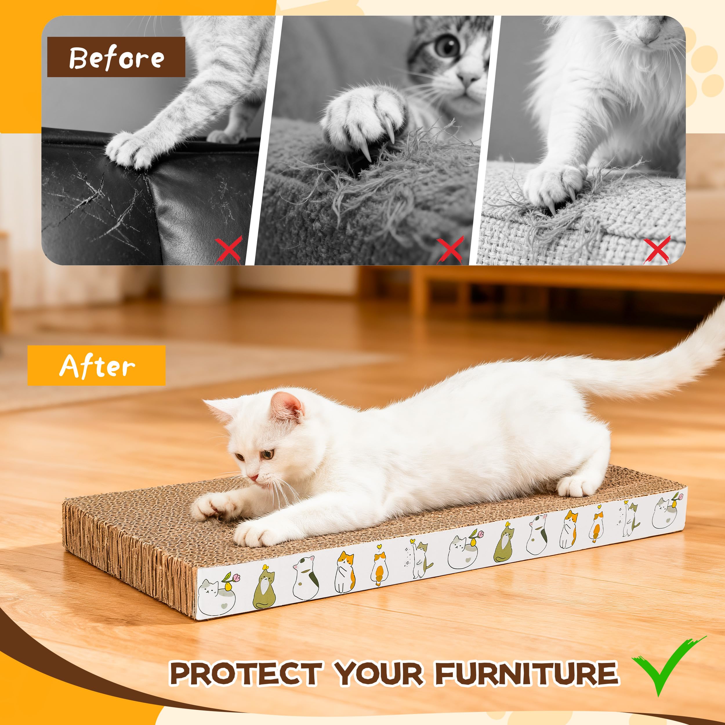 PatiencET rascador de carton ecológico, dos caras para gatos.