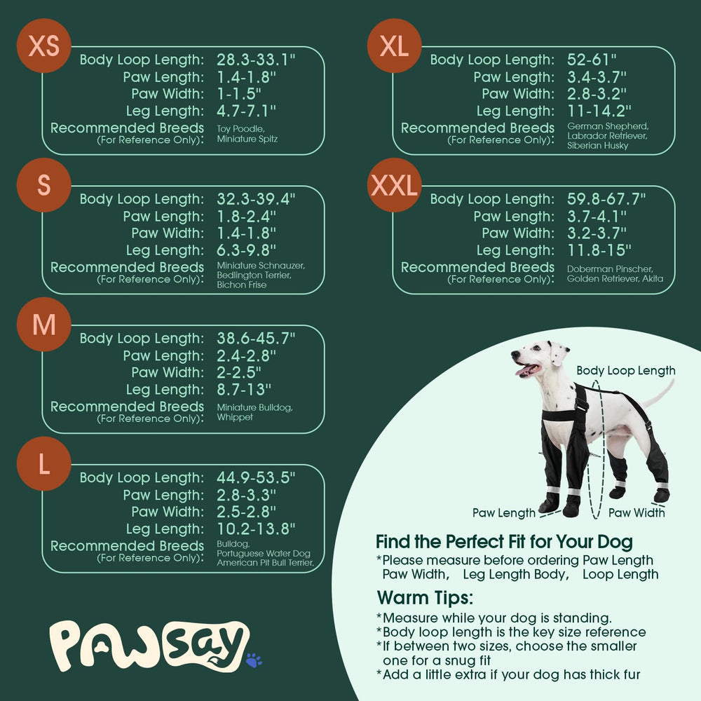 PAWsay botas impermeables, patas secas en lluvia o nieve para perros.