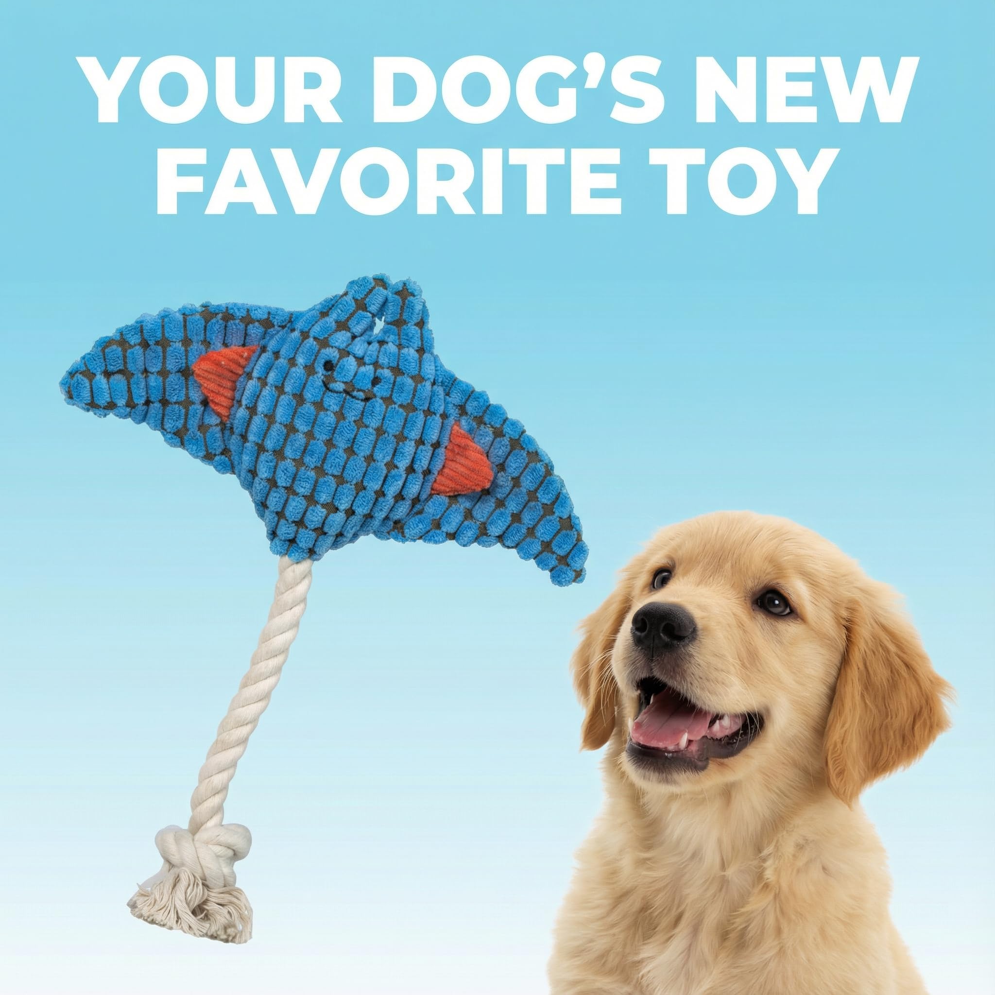 Paw-FECT Piece Stingray-toy tamaño ideal para todas las razas.