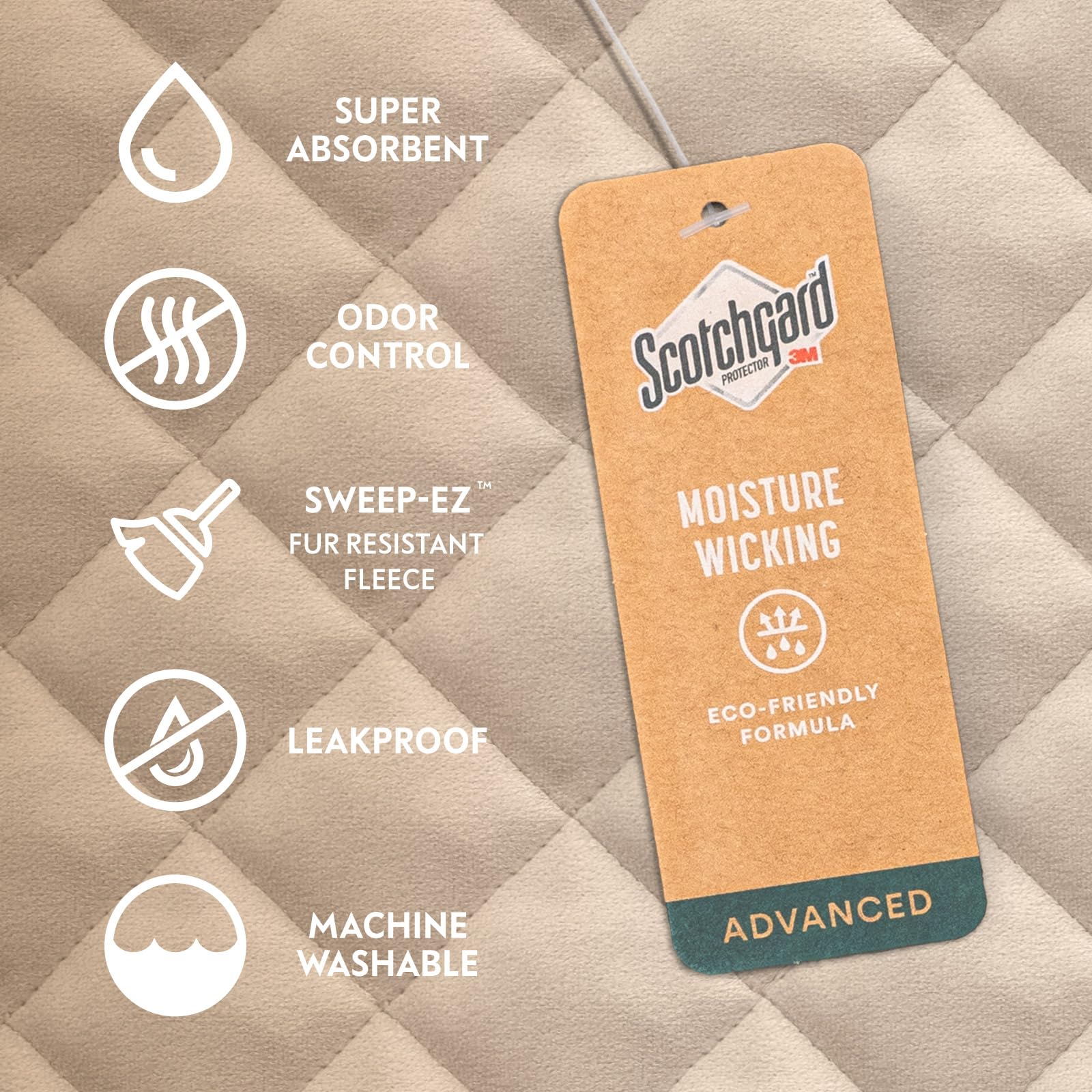 Paw Inspired funda impermeable para cama de perro, vista lateral; ajuste cómodo y seguro.