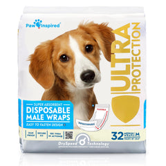 Paw Inspired panales para perro macho con ajuste seguro para mayor comodidad.