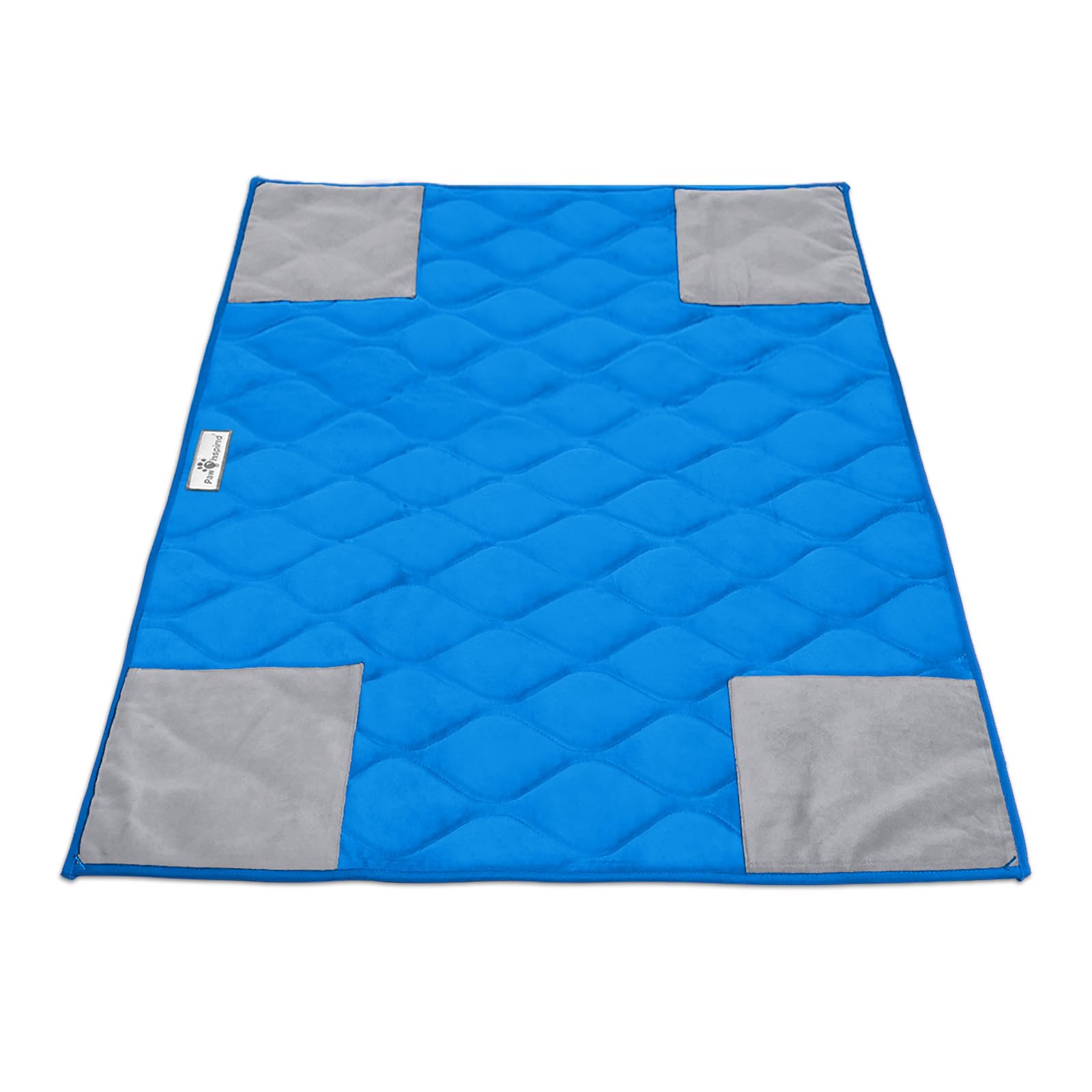 Paw Inspired PopCorner jaula liner 2x3 azul: ajuste perfecto para limpieza rápida.