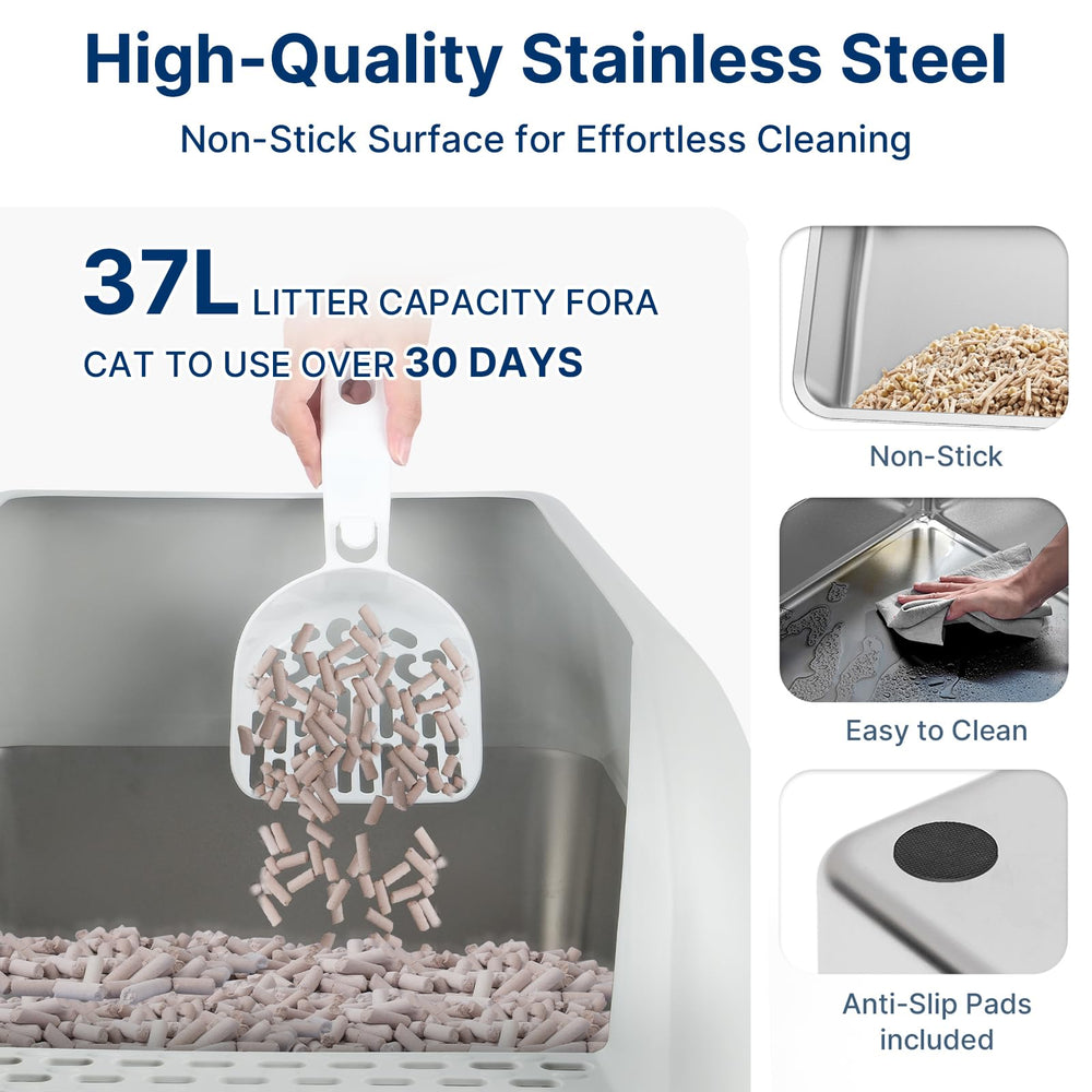 Paw Libero: espacios amplios para gatos grandes reducen salpicaduras.