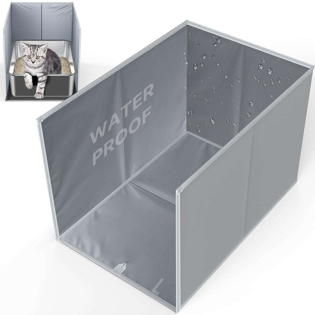 Paw Libero caja arena recinto abierto para movimientos amplios y limpieza sencilla.