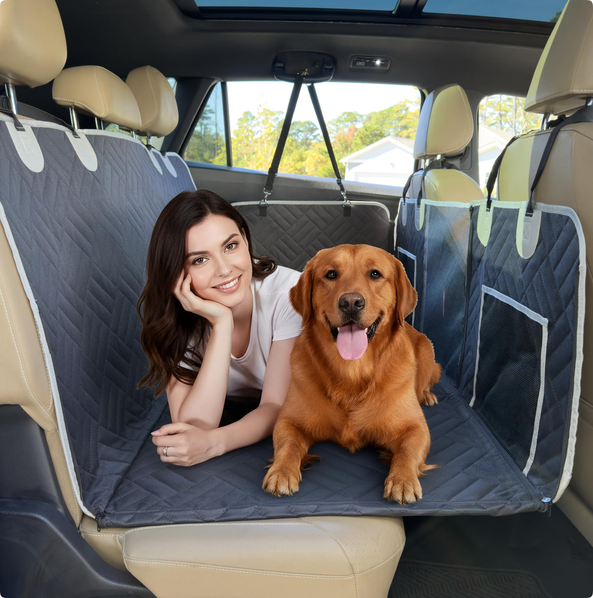 Funda Paw Reserve para asiento trasero con base dura, estabilidad y limpieza