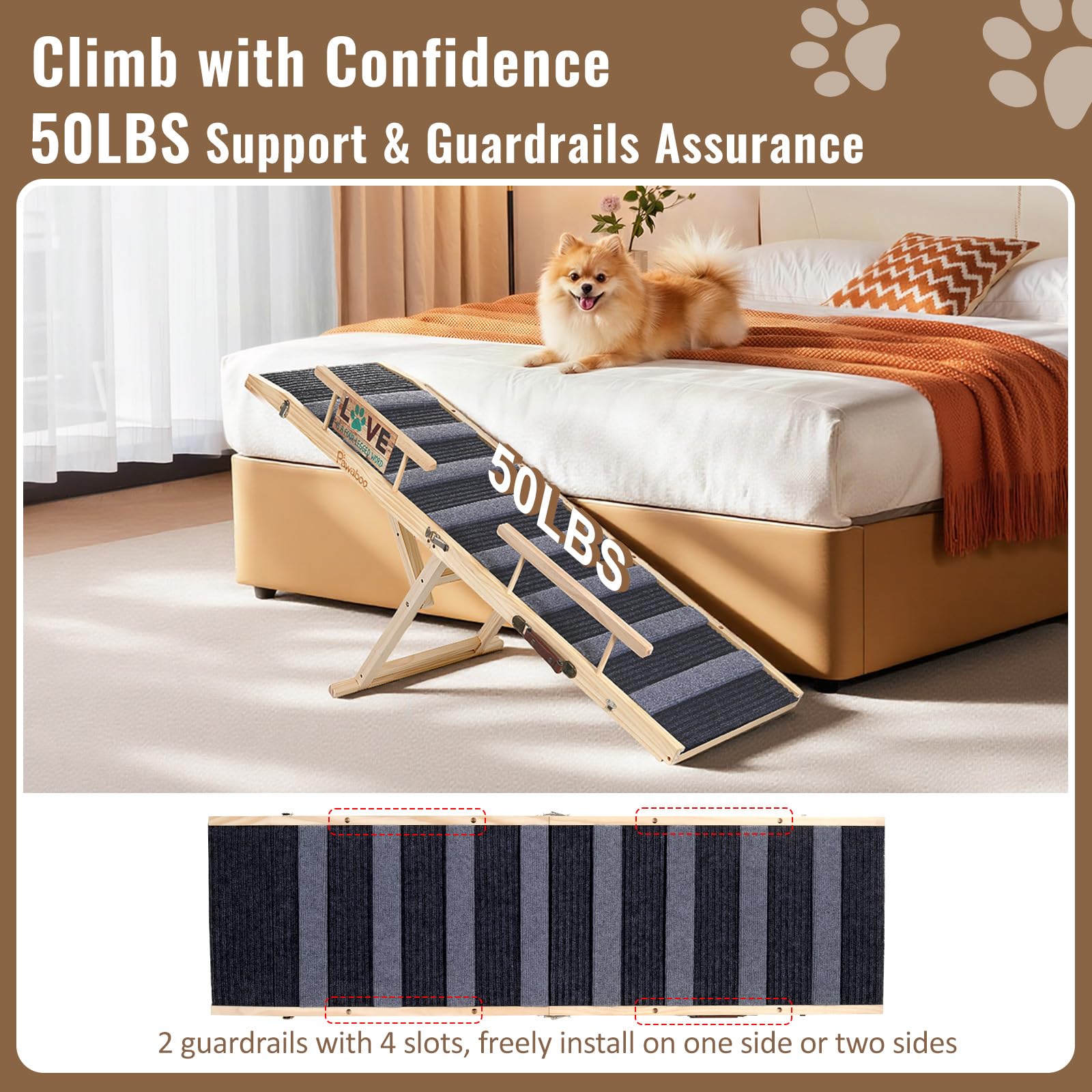 Ajuste de altura Pawaboo 50–76 cm para distintas camas