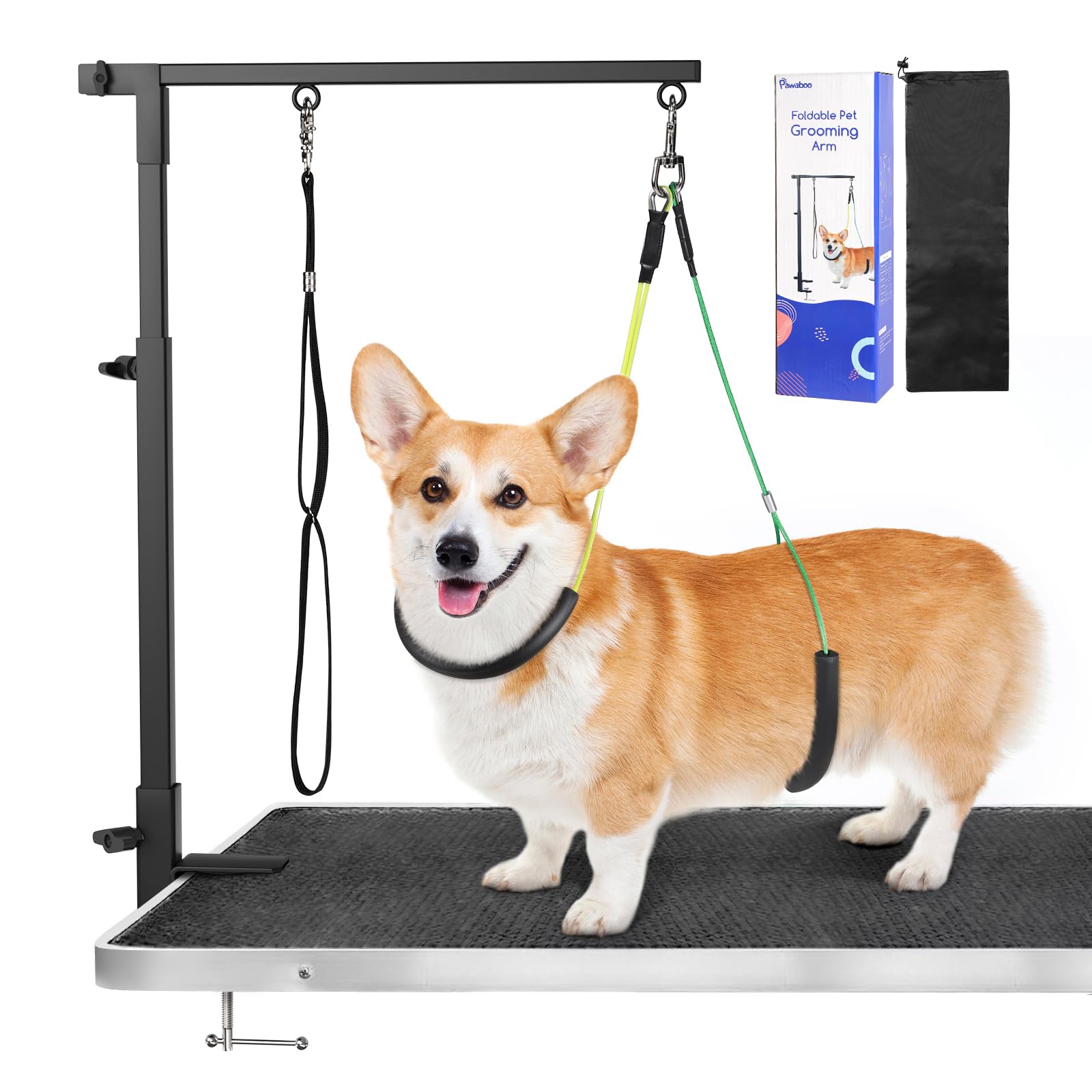 Pawaboo brazo de acicalamiento para perros, ajustable y estable para sesiones en casa