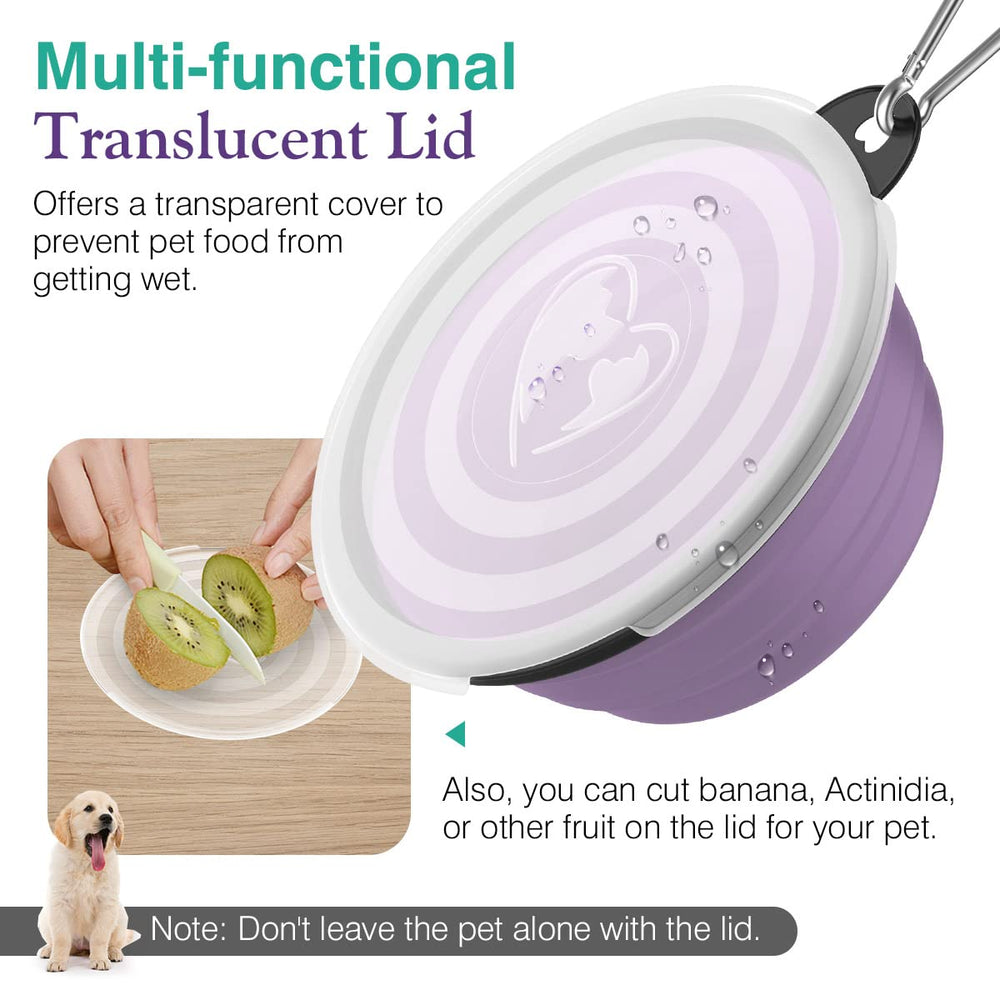 Pawaboo cuenco de agua plegable con mosquetón, práctico para paseos