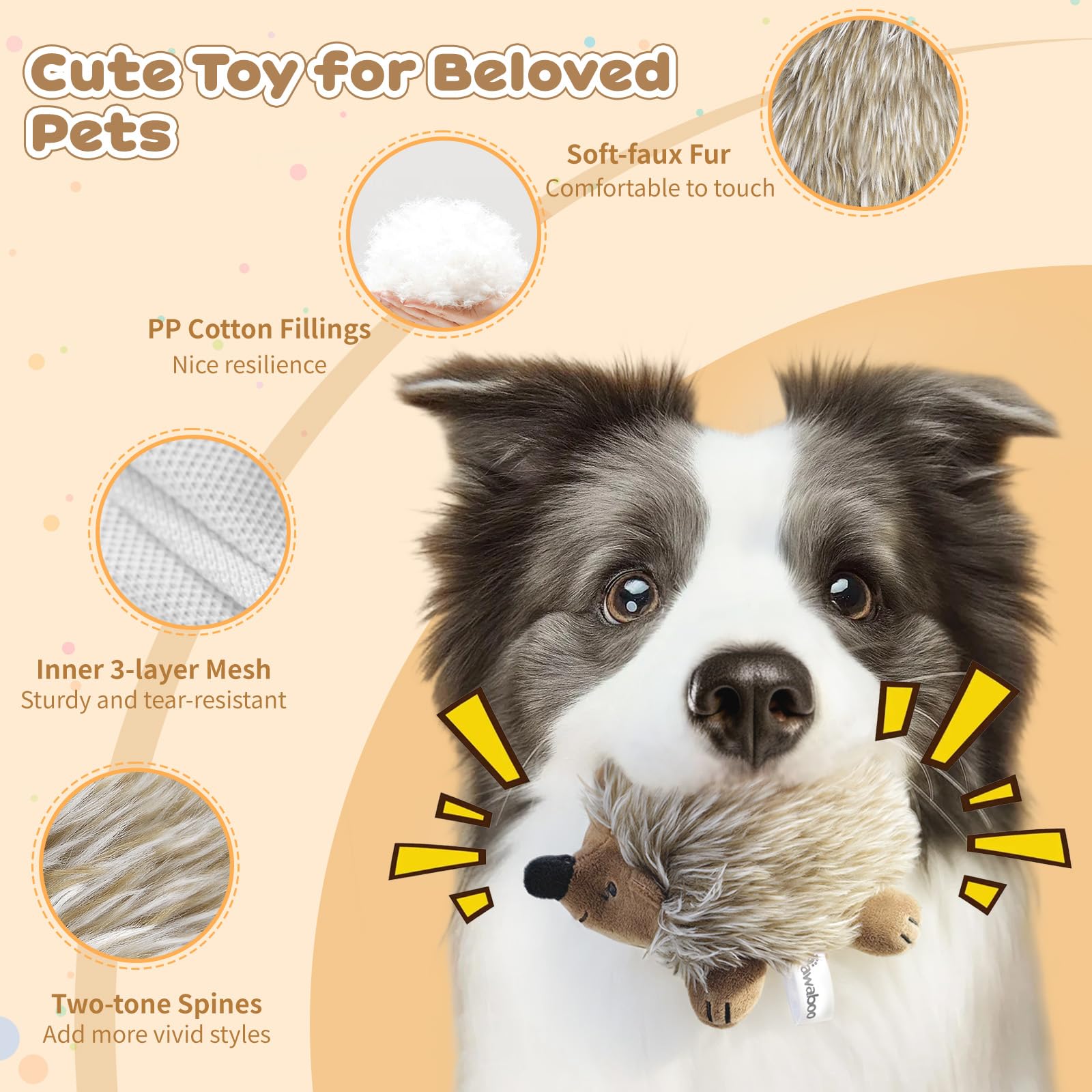 Pawaboo erizo diseño realista que estimula instinto de masticar.
