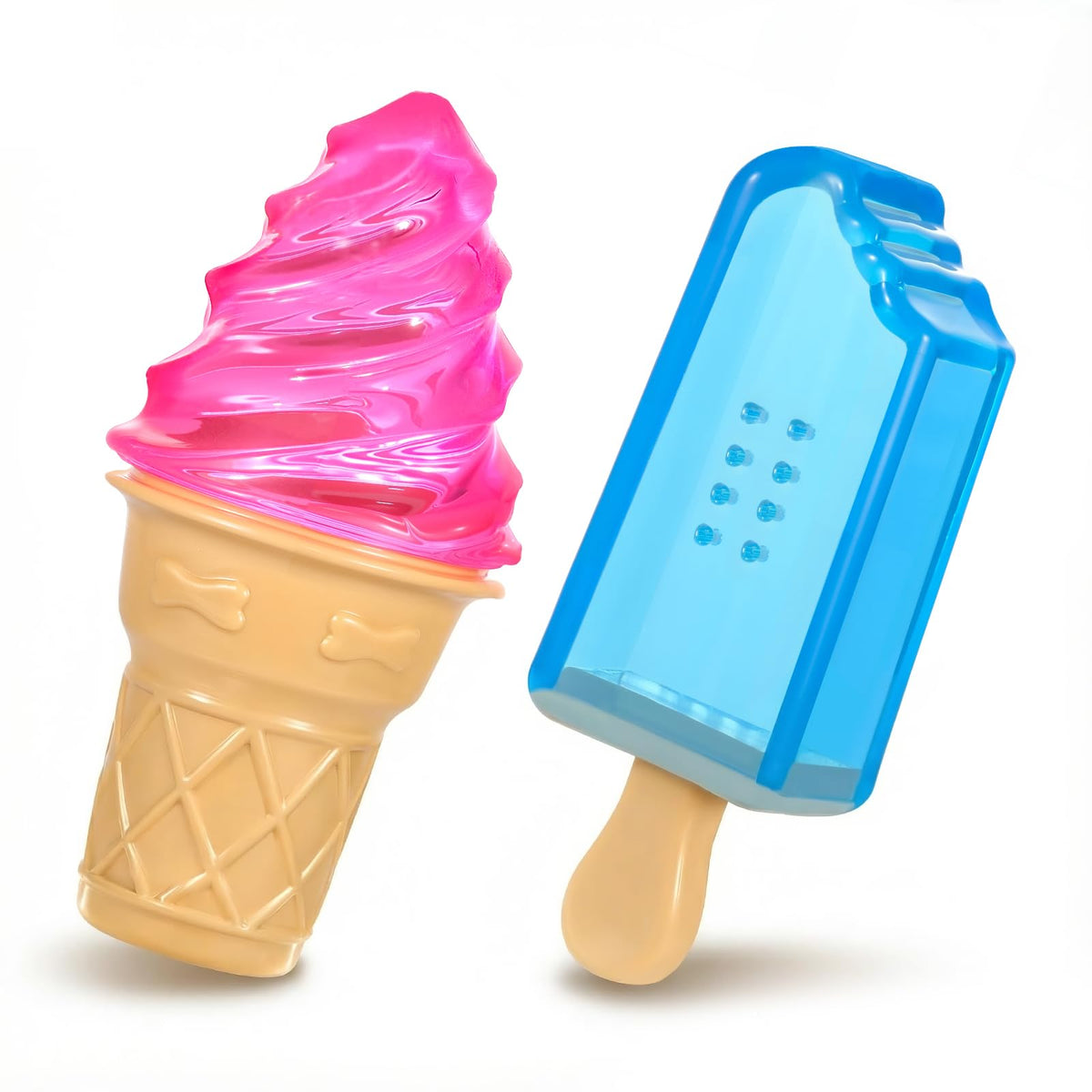 Pawaboo Juguete mordedor refrigerante en forma de helado para perros, refresca en verano.
