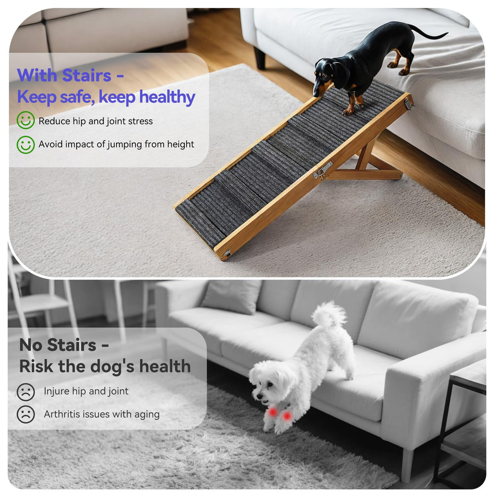 Pawaboo rampa para perros altura ajustable 13-21 pulgadas para adaptarse a muebles