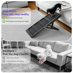 Pawaboo rampa para perro: base estable y ancha para mayor seguridad.