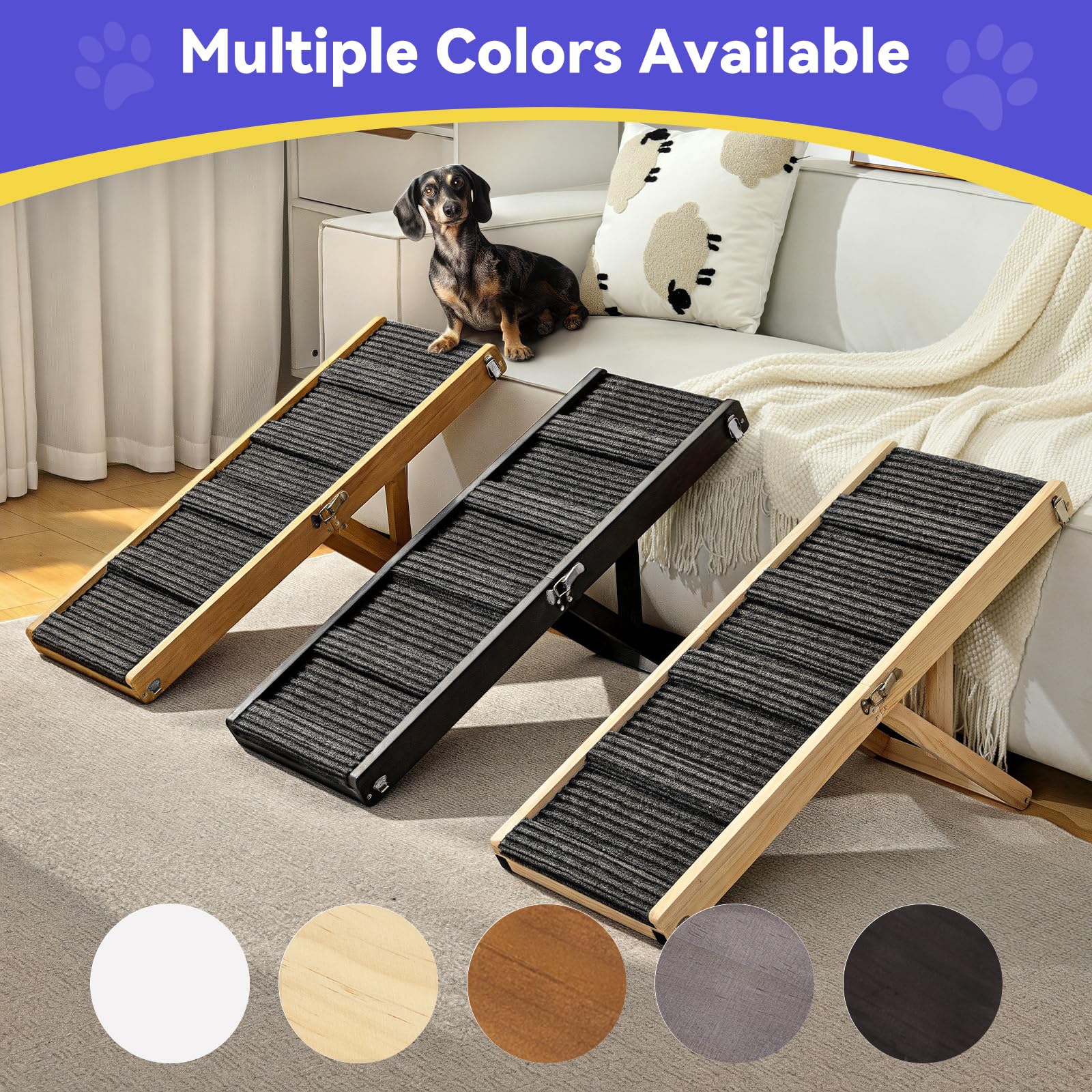 Pawaboo rampa con dimensiones plegadas para almacenamiento en coche o bajo el mueble.