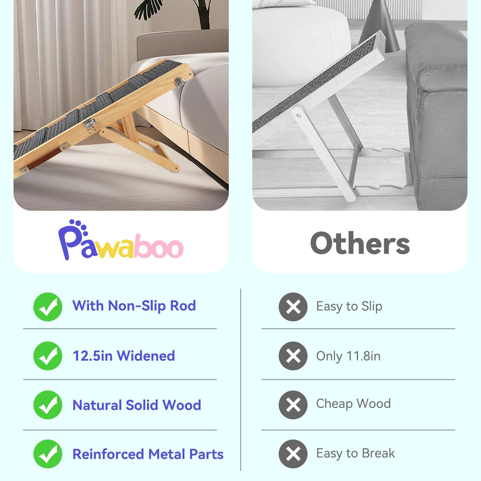 Pawaboo rampa para uso doméstico mejora el acceso de mascotas.