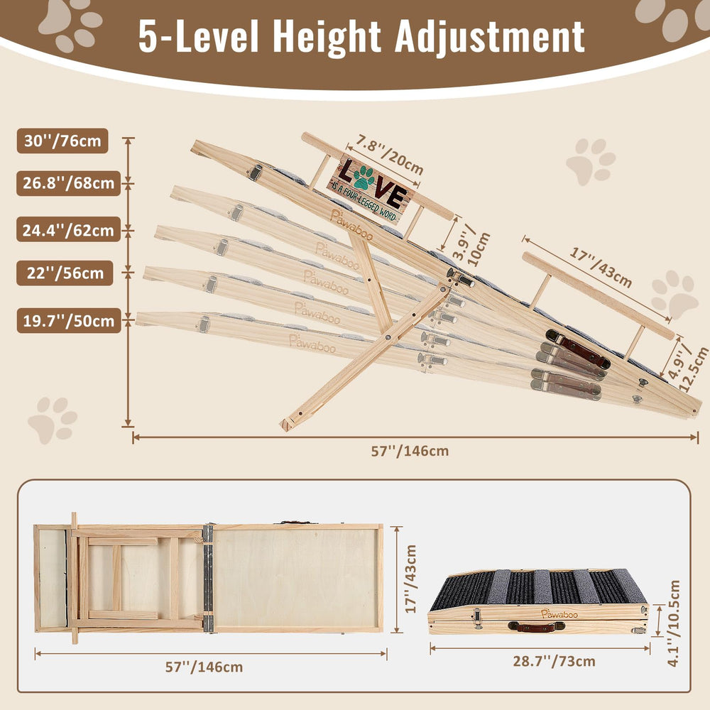 Rampa Pawaboo plegable para cama, uso seguro en casa