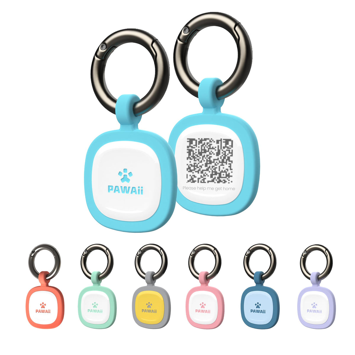 Pawaii tag d'identification en silicone silencieux, couleur bleu ciel, pour chien, accessibilité au quotidien.