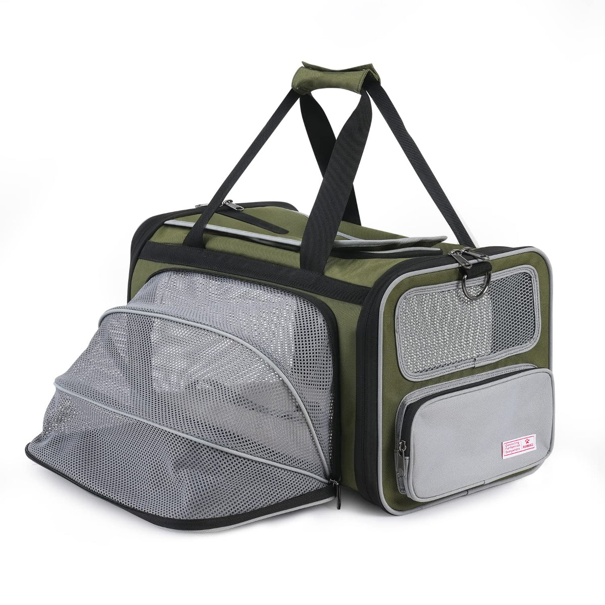 Transportín Pawaii para gato con etiqueta de identificación para mayor seguridad en el viaje.