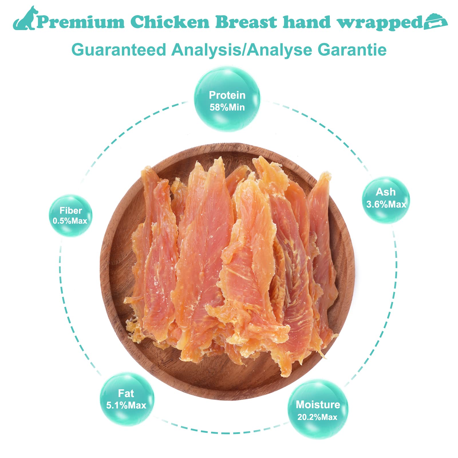 Pawant tiras deshidratadas de pollo almacenamiento seco para frescura.