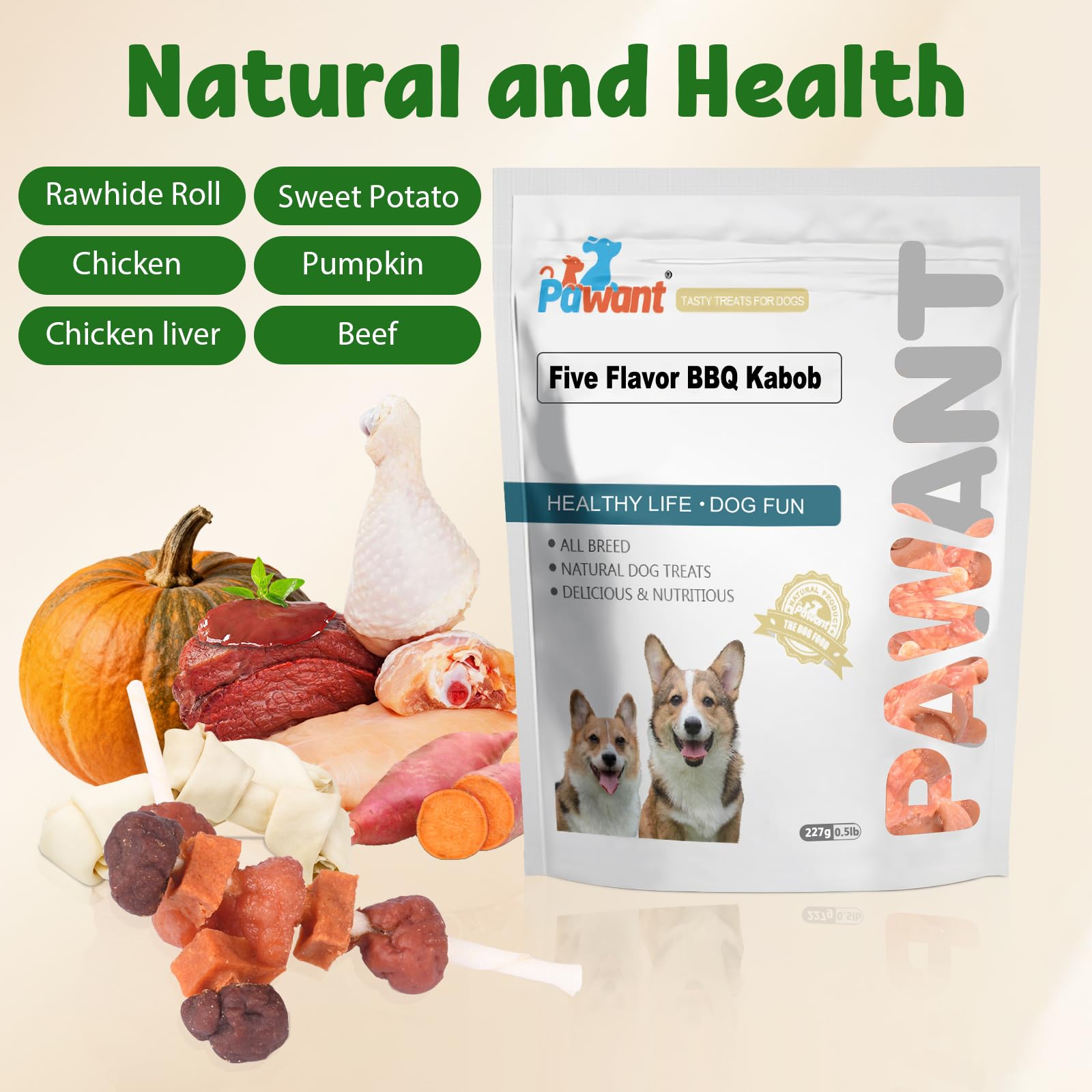 Pawant brochetas carne de res: snack proteico para perros activos.