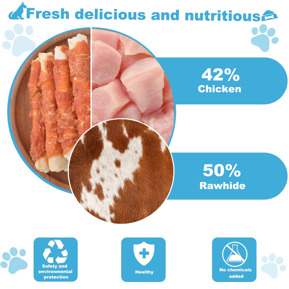 Pawant rollos envueltos de pollo para perros, merienda natural para masticar.