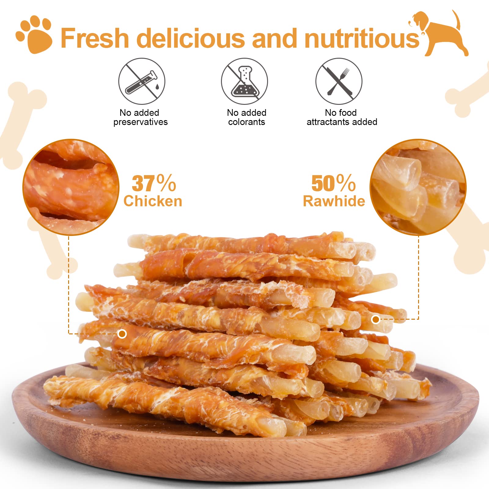 Pawant tiras de piel de pollo crujientes: snack natural para morder.