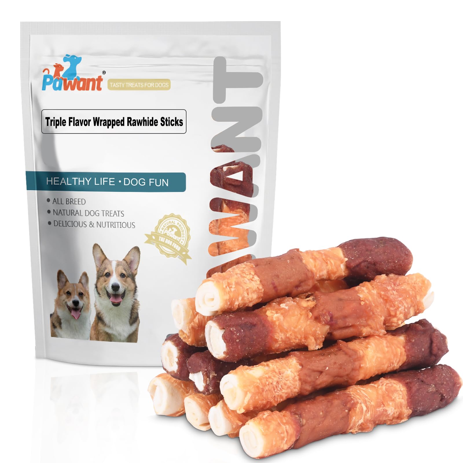 Pawant Triple Sabor masticables hueso dental: ayuda a la limpieza dental y al aliento