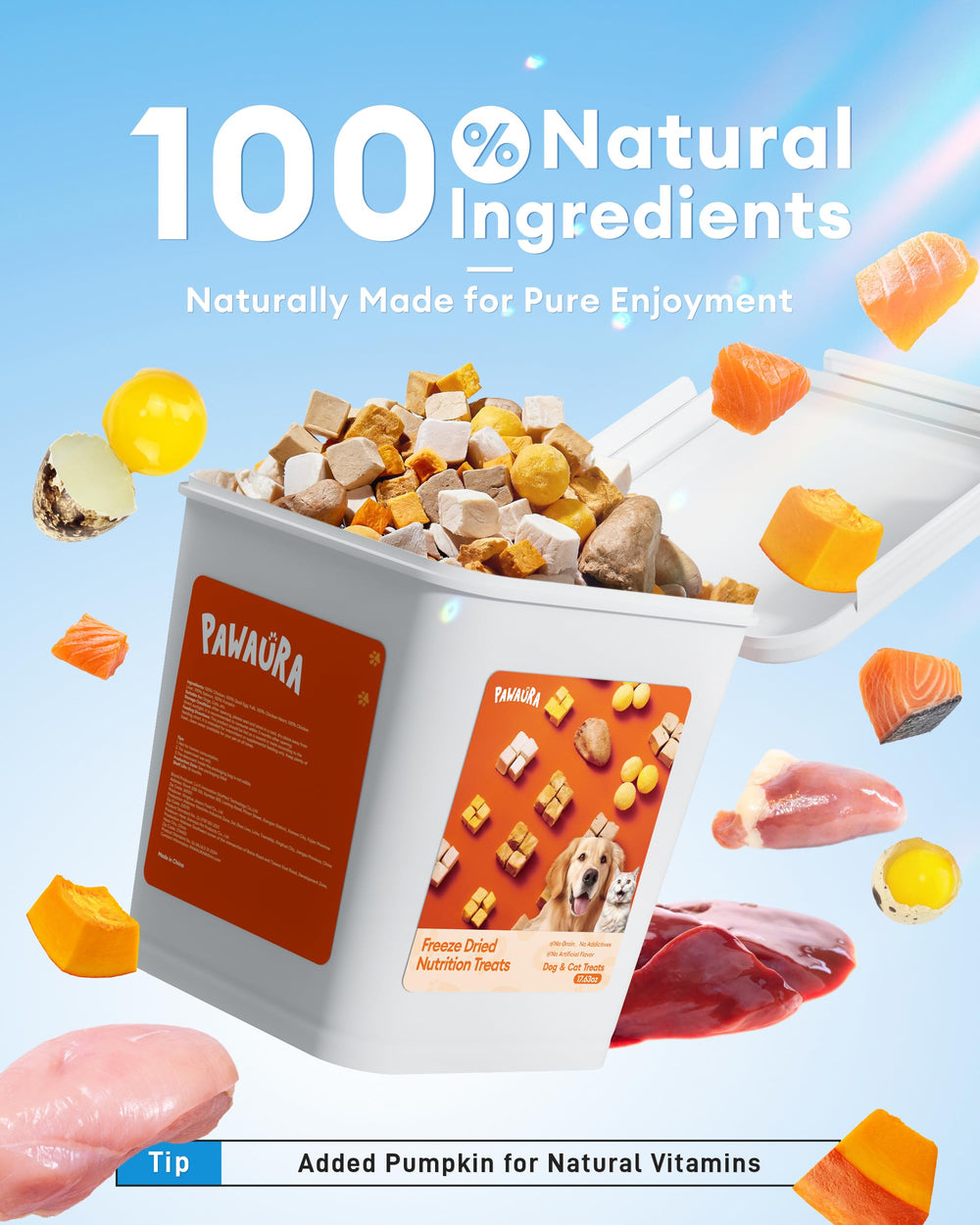Pawaura hígado, trozos ricos en nutrientes para variar la merienda.