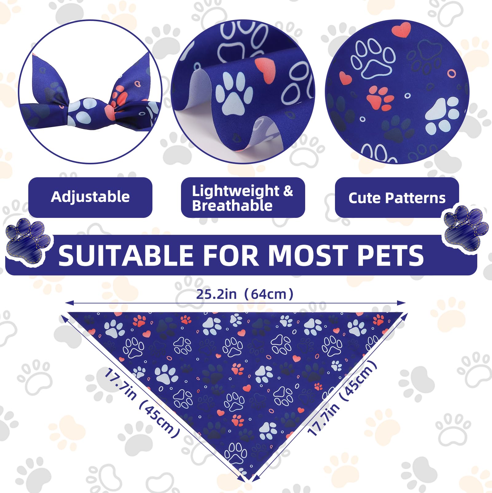 PAWCHIE bandana para perro con estampado de huella, ideal para fiestas