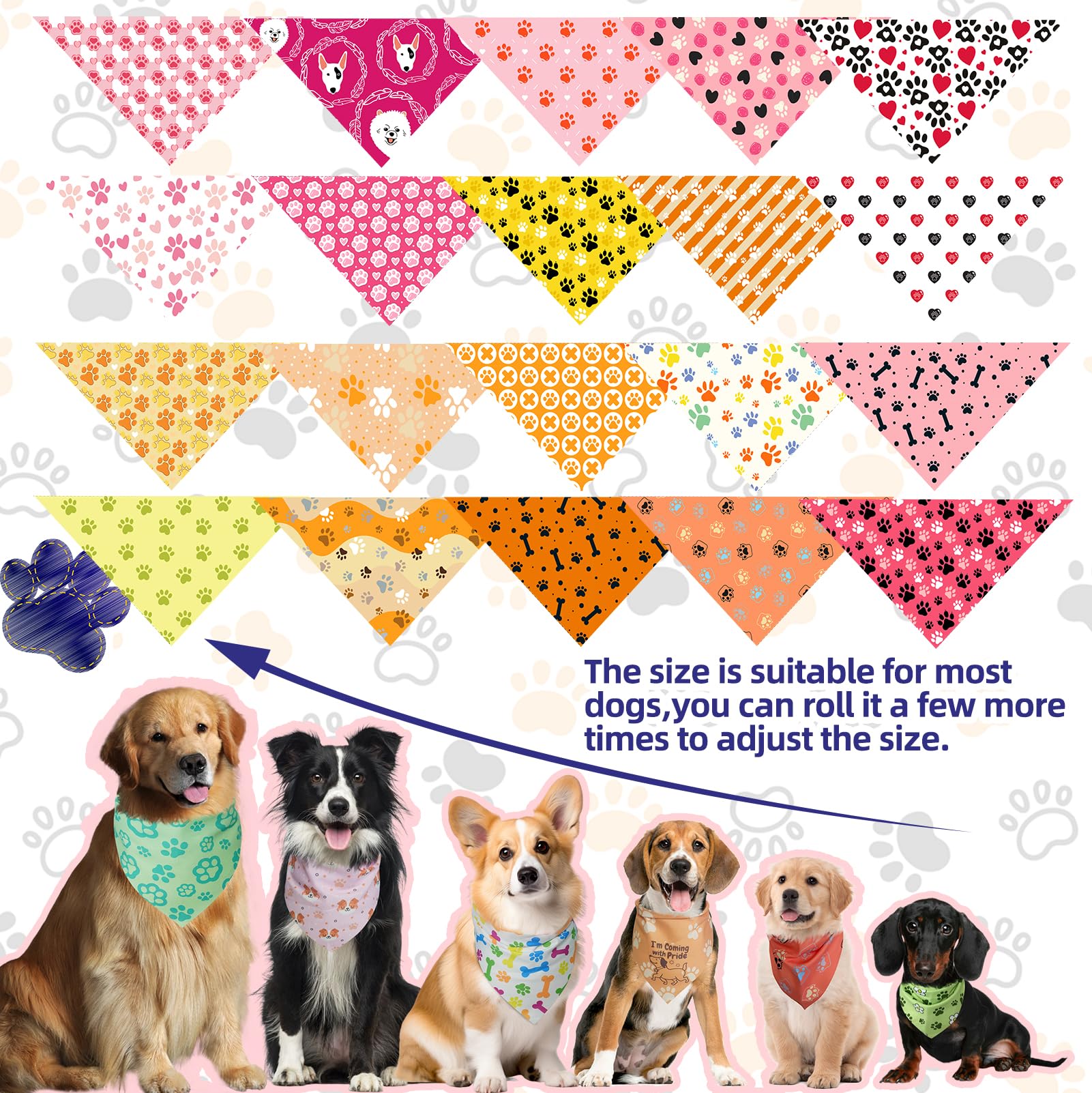 PAWCHIE bandana para perro en colores vivos, perfecta para eventos