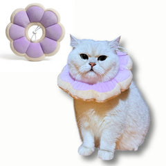 Pawcratean collar Elizabeth flor rosa para gato, cómodo y protector.
