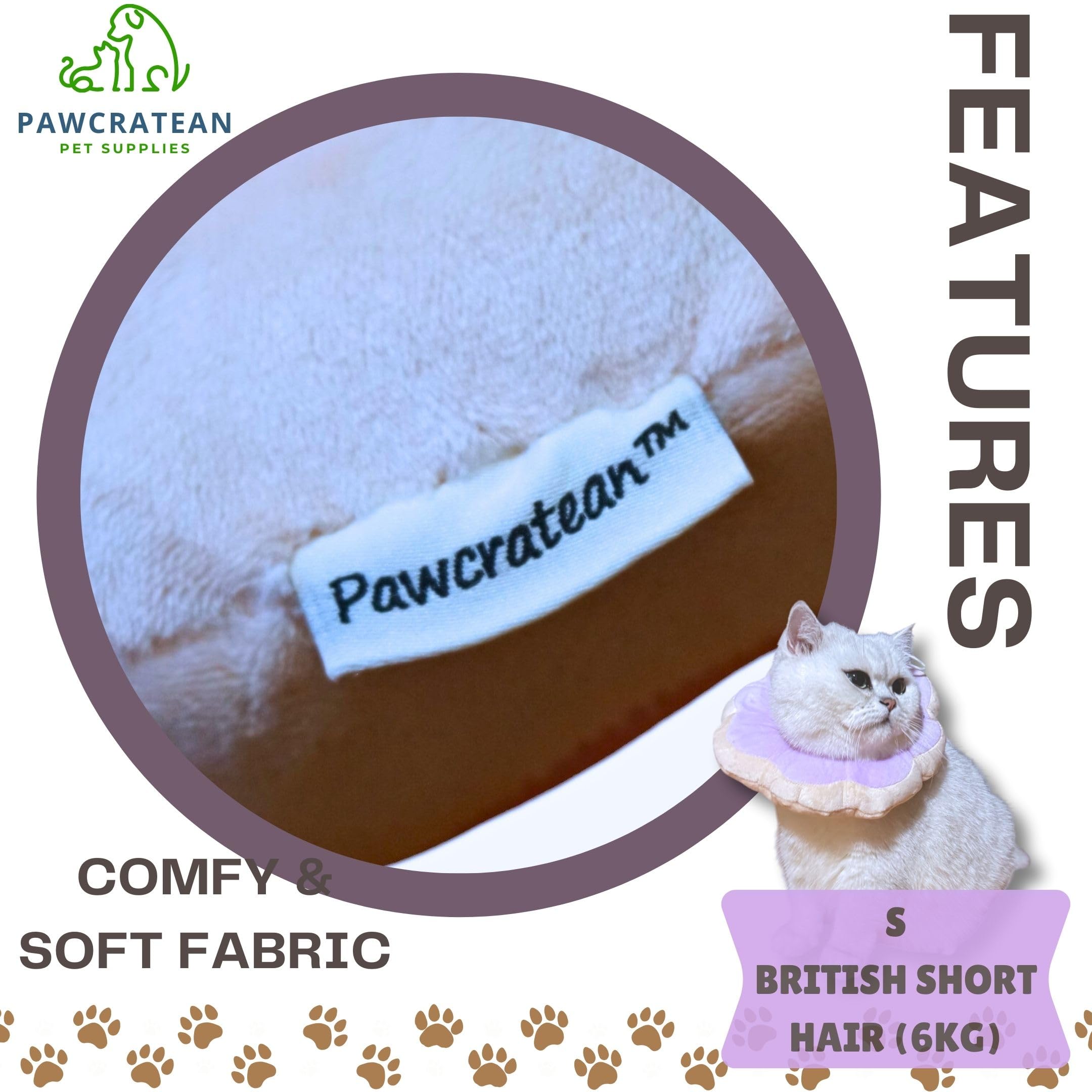 Pawcratean collar Elizabeth flor rosa ligero para uso diario.