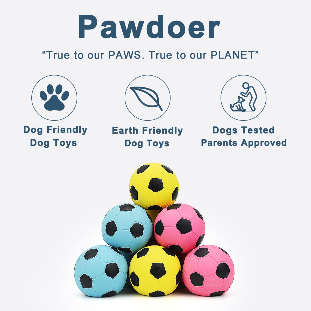Pawdoer bola de látex suave, segura para mordidas ligeras de cachorros curiosos.