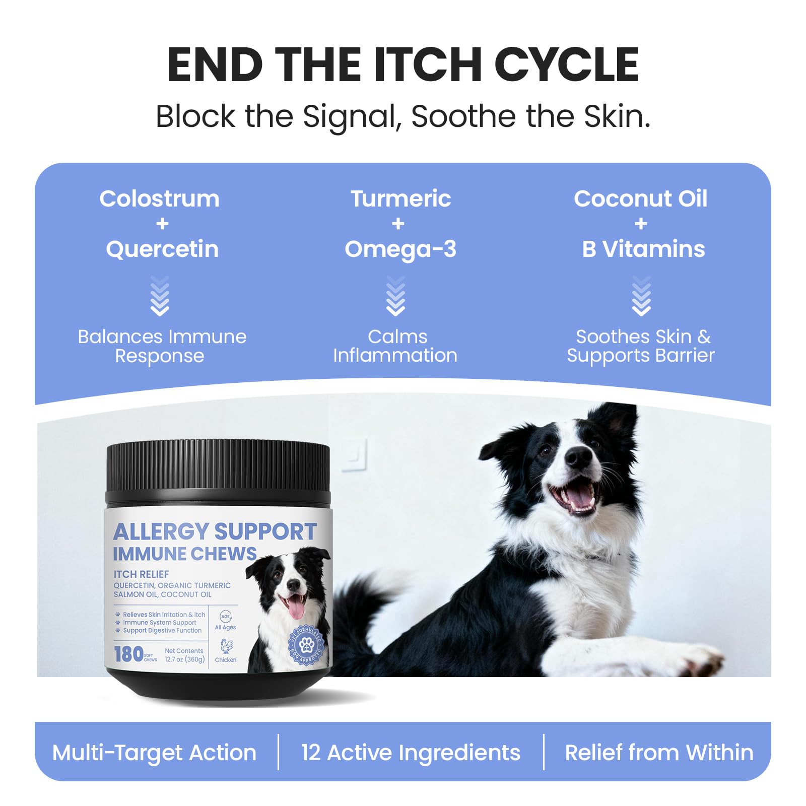 Pawfect Vita ingredientes naturales, fórmula suave para uso diario.