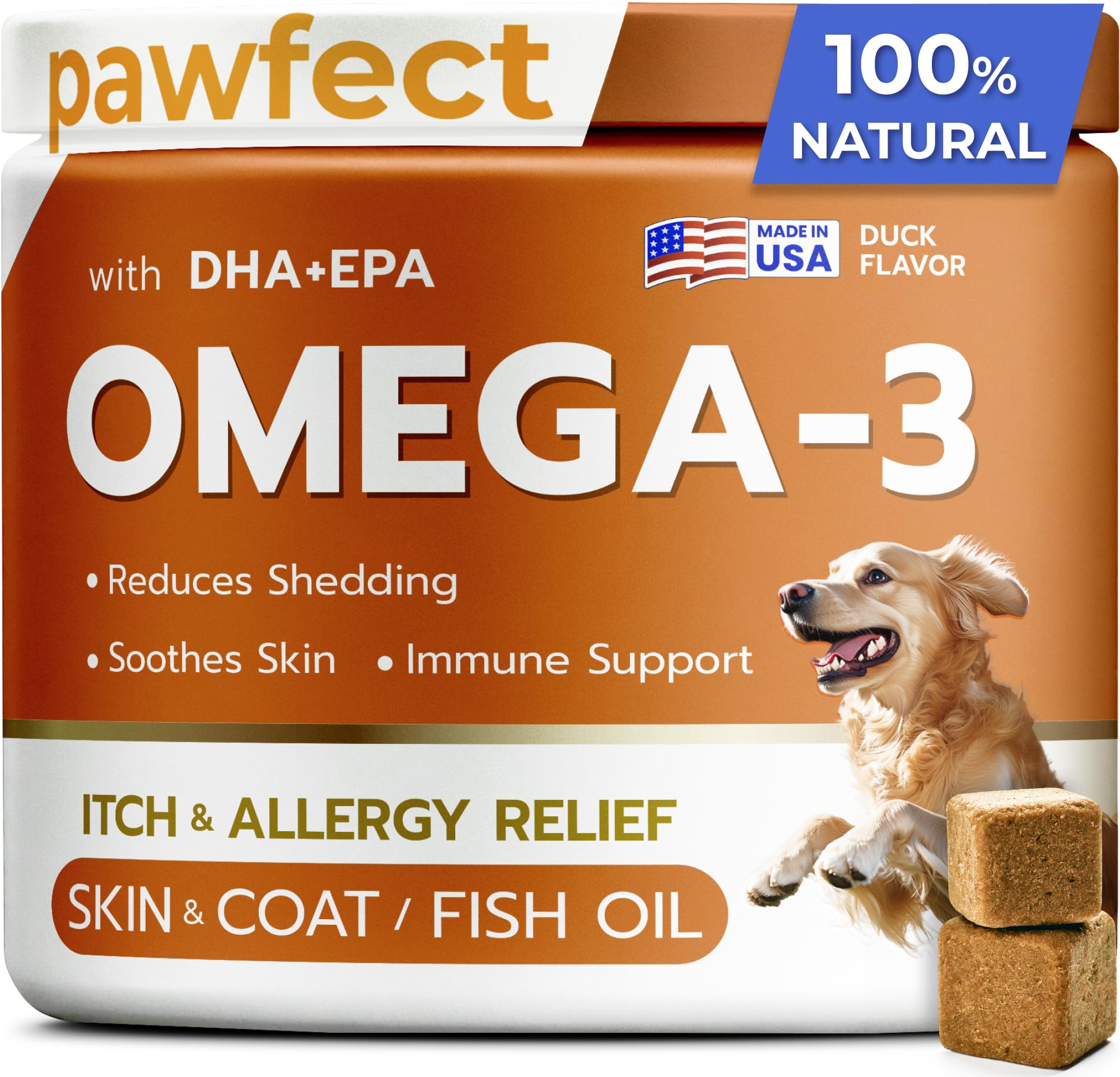 PAWFECTCHEW aceite-salmón para perro: pelo brillante y piel sana