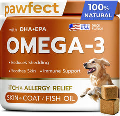 PAWFECTCHEW aceite-salmón para perro: pelo brillante y piel sana