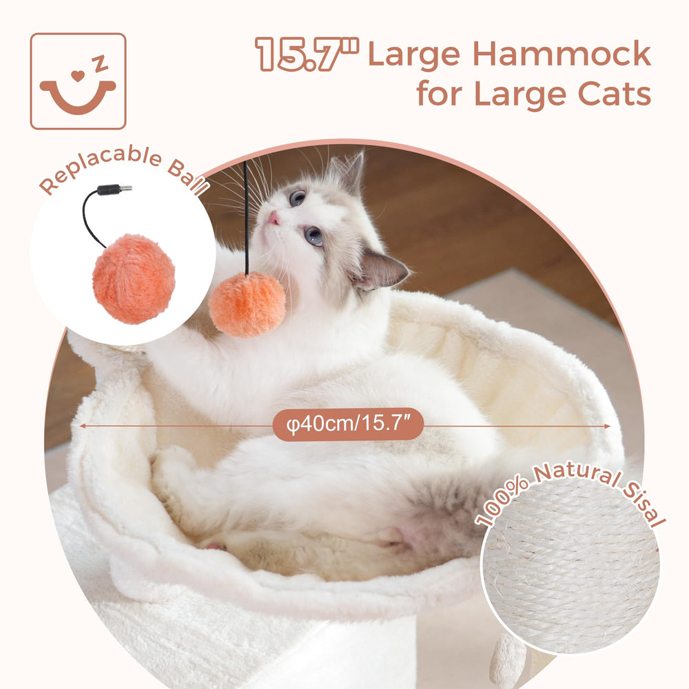 Pawfessor arbol flor 34: cama superior removible para uso flexible en casa.